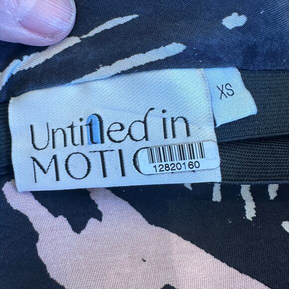 Untitled in Motion Black Bias Cut Midi Skirt XS Designer Career Abstract $262 - Picture 10 of 10